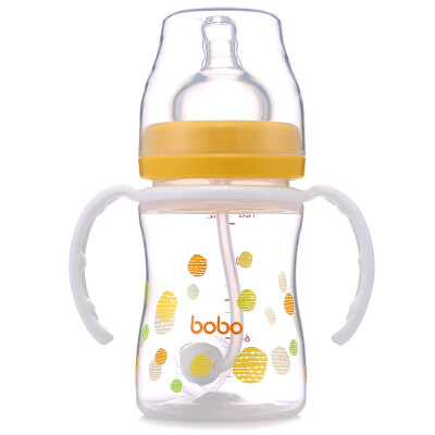 

Lebo bobo PP wide caliber bottle straw with handle 160ml yellow newborn