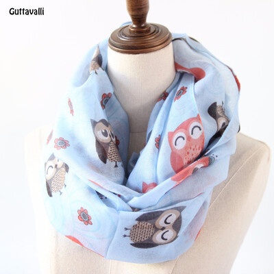 

Guttavalli Women Owls Chevron Ring Shawl Solid Girl Dots Flowers Loop Scarf Soft Bohemia Vintage Animal Stripes Бесконечные шарфы
