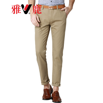 

Yalu casual pants mens business casual solid color wild trousers mens youth Slim comfortable straight casual pants mens clothing BS-8551106 beige 33