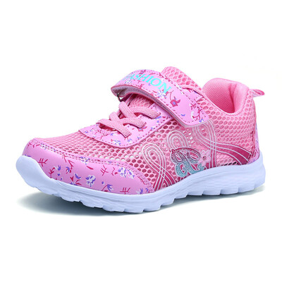 

2018 Kids Sneakers Girls Trainers Casual Light Princess Breathable Mesh Children Sport Shoes Girl Running Shoes