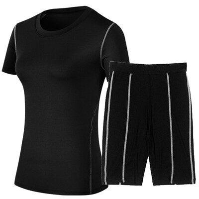 

A Suit Yoga Set Short T-Shirt Shorts Sportswear Gym Tracksuits Running Sets