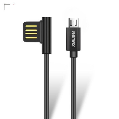 

REMAX Dual Sided-Micro USB Data Cable Portable 90 Degree plug Charger Cables durable usb Charging for SamsungxiaomiAndroid