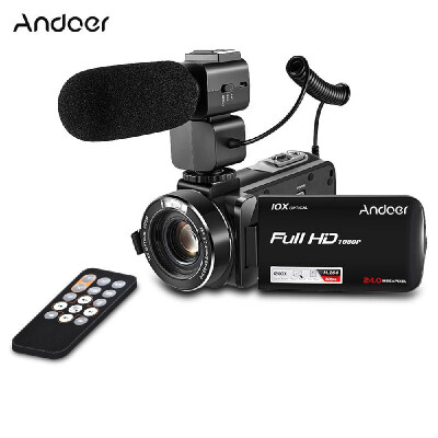 

Andoer HDV-Z82 1080P Full HD 24MP Digital Video Camera Camcorder with 039X Wide Angle Macro Lens 3" LCD Touchscreen Remote Cont