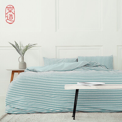 

JING ZAO Cotton knitted beddings Skin soft stripes
