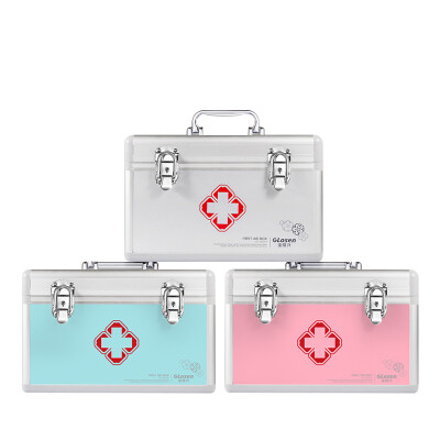 

Vilscijon Wei Jian medical box home multi-function first aid box aluminum alloy lock medical diagnosis box with business suit medicine bag pink 14 inch 3362