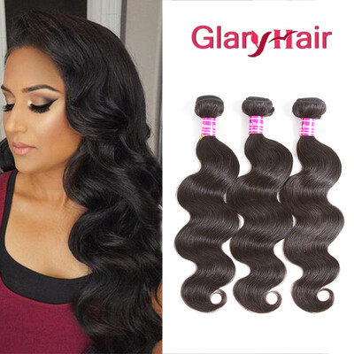 

Glary Brazilian Human Hair Bundles Body Wave 100 Unprocessed Human Hair 3 Bundles Natural Black Color