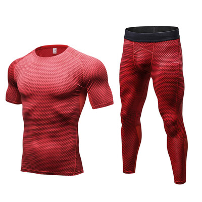 

Running T-shirt Pant Legging Mens Sportswear Demix Gym Sport Suit