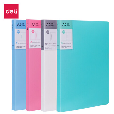 

Deli deli 5055 A4 single strong clip pocket folder folder stainless steel fixture white