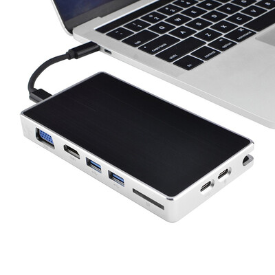 

USB C Adapter All in One Type-C to 30 HUBHDMIVGARJ45SDUSB30 Converter with PD Charging for MacBookPro 2017
