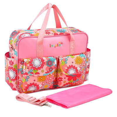 

Mummy Handbag Baby Diaper Nappy Changing Mat Big Floral Mother Storage Bag