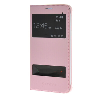 

MOONCASE Samsung Galaxy A8 Case View Slim Leather Flip Pouch Cover Pink