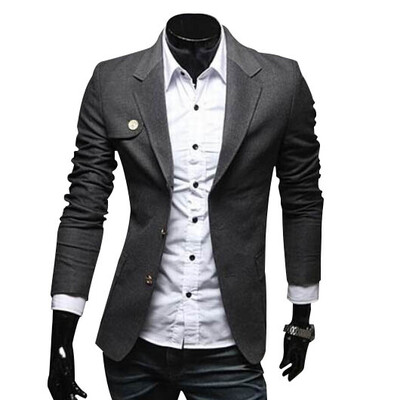 

Zogaa Fashion Slim Two Single-breasted Pure Color Mens Suit
