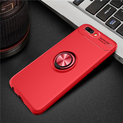 

OPPO R11 Luxury Metal Ring Magnetic Bracket Shockproof Cooling TPU Phone Case