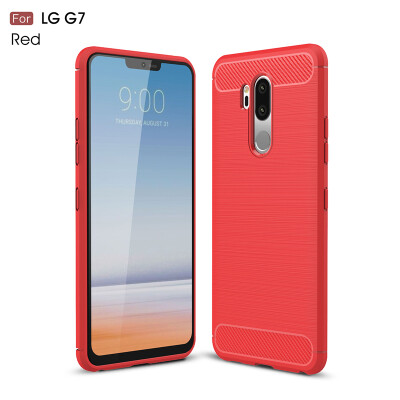 

Goowiiz Phone Case For LG G6G7 Fashion Slim Carbon Fiber TPU Soft Silicone Prevent falling