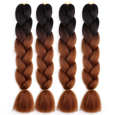 

63 Colors 4 piecelot Synthetic 2T3T4T High Temperature Fiber Ombre Braiding Hair 24 inch Jumbo Braids Hair Extensions