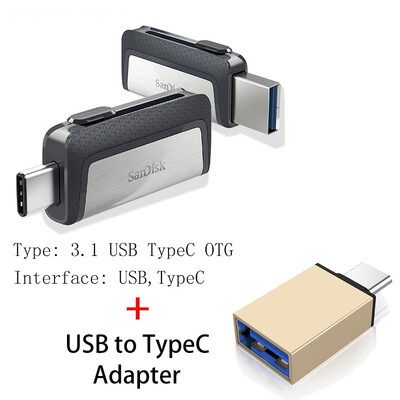 

Sandisk 31 USB TypeC Flash Drive 130MBS 16GB 32GB 64GB 128GB USB31 Dual OTG Pen Drives USB Flash PenDrives for Phone Computer PC
