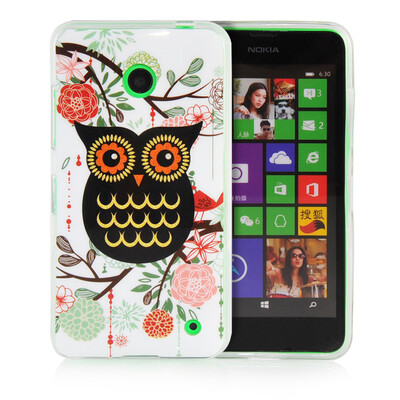 

MOONCASE Cute Owl Soft Flexible Silicone Gel TPU Skin Shell Back ЧЕХОЛ ДЛЯ Nokia lumia 630