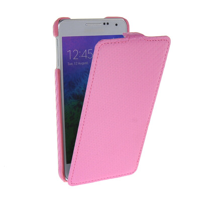 

MOONCASE Carbon fiber Leather Bottom Flip Pouch ЧЕХОЛ ДЛЯ Samsung Galaxy Alpha G850F Pink