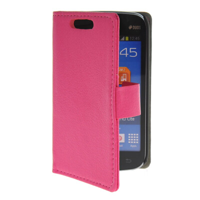 

MOONCASE Slim Leather Flip Card Pouch with Kickstand Shell Back Case Cover for Samsung Galaxy Trend Lite S7390 S7392 Hot pink