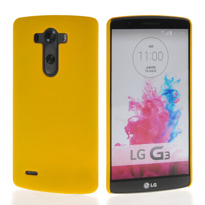 

MOONCASE Hard Rubberized Rubber Coating Devise Back Case Cover for LG G3 Yellow