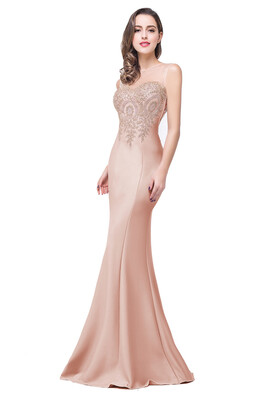 

Evening Long Prom Dress Formal Party Gown Bridesmaid Mermaid Appliqued Women Dresses