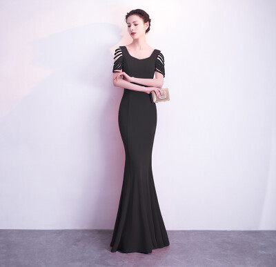 

Dress skirt female 2018 new sexy fishtail ladies host dress bride wedding toast clothing