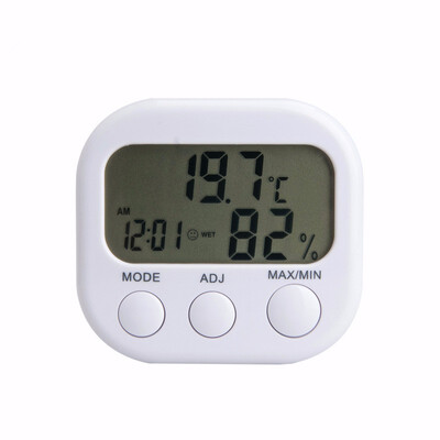 

Digital LCD Thermometer Humidity Meter Hygrometer Air Temperature Clock TA638 White