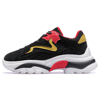 

Camel CAMEL camel sports shoes old shoes retro Harajuku style comfortable thick bottom increased casual sports shoes A83525614 black yellow red 37