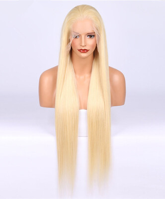 

T-top Hair Long Silky Straight 613 Blonde Color Lace Front Wig 100 Unprocessed Virgin Human Hair Glueless Wig For Women With Bab
