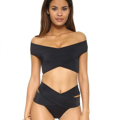 

Flat Shoulders Swimsuit Sexy Womens Swimming Suit Two Pieces Set Beach Summer Swimwear Women