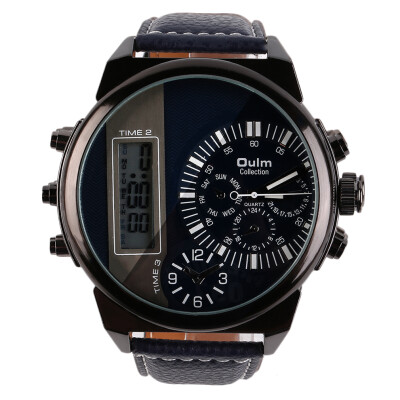 

Big Style Oversized Men Two Analogue Clocks with Digital Display Wrist Watch