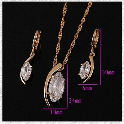 

Half Moon Shape White Pendant&Earrings Charms Women Gold Plated New Fashion