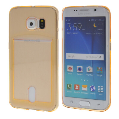 

MOONCASE чехол для Samsung Galaxy S6 Edge Flexible Soft Gel TPU Silicone Skin Slim Durable With Card Slot Cover Gold