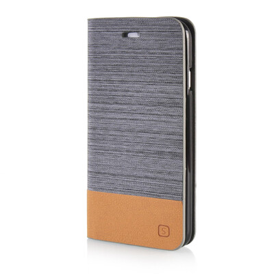 

MOONCASE Canvas Design Leather Side Flip Wallet Stand Shell Back ЧЕХОЛ ДЛЯ Apple iPhone 6 Plus ( 5.5 inch ) Dark Brown