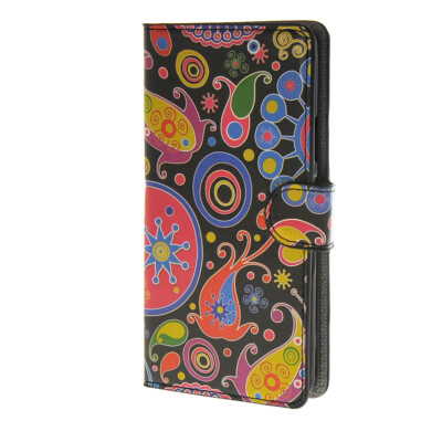 

MOONCASE Flower style Leather Side Flip Wallet Card Slot Stand Pouch чехол для Wiko Ridge 4G a08