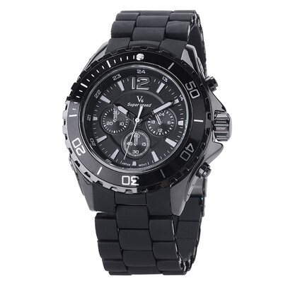 

Men's Sports Watch PU Wristwatch Luxury Quartz V6 Watches Multiple Time Zone Military Watch Shock Resistance Colck V202