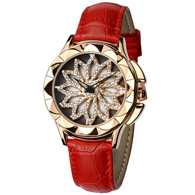 

SANDA Creative Rotate Dial Wrist Watch Women Fashion Leather Quartz Watches Bracelet Clock Female Ladies Watch