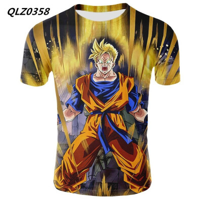 

S-XXXXL New Mens Fashion Short-Sleeve T-Shirt Dragon Ball Anime Print T-Shirt Casual Slim Sport T-Shirt Mens Tights