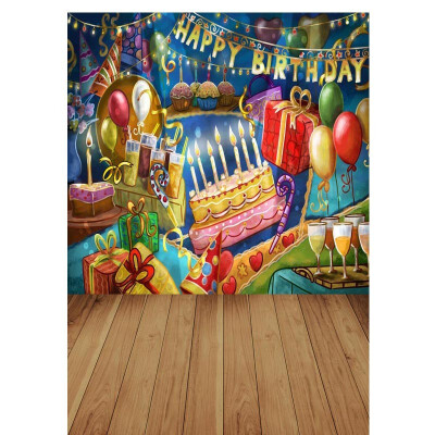 

Happy Birthday Gifts Photo Backdrop 57FT Vinyl Fabric Cloth Digital Printing Photo Background s-1019