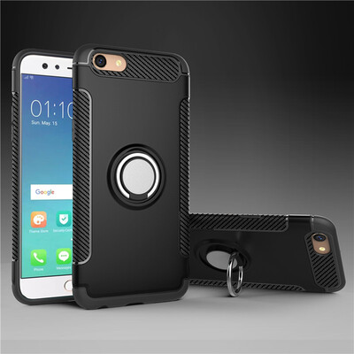 

OPPO F3 Armor Car Magnetic Suction Ring Bracket Silicon TPU Hard PC Phone Case
