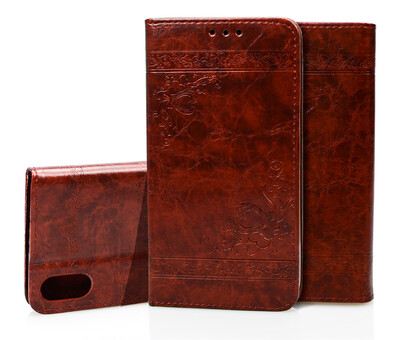

Iphone X Oil wax embossed leather Wallet Case Stand Protective Cover Case for Apple iPhone X