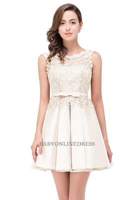 

2018 Prom Dresses Short Sexy Applique Lace Formal Party Gown Prom Dress
