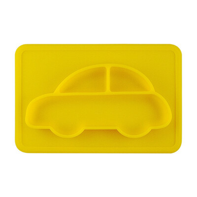 

Colorful Car Baby Plate Food Grade Silicone Plates Car Bowl With Suction Cup Feeding Food Prato Tray Dishes For Baby Toddler