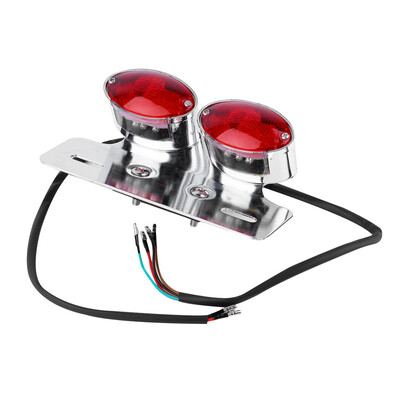 

LED Racer Bobber Custom Motorcycle Twin Oval Stop & Tail Rear Brake Light