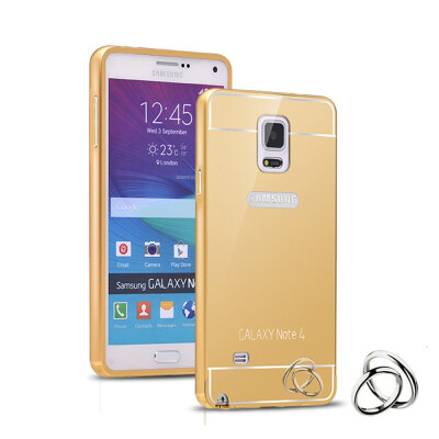 

MOONCASE Plating Metal Frame Edge Mirror Back Protective Shell 2 in 1 Thin Case Cover for Samsung Galaxy Note 4