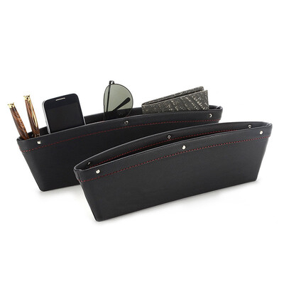 

2 Set PU Leather Car Pocket Organizer Seat Console Gap Filler Side Seat Crevice Storage Box Universal Car Seat Side Gap Pocket