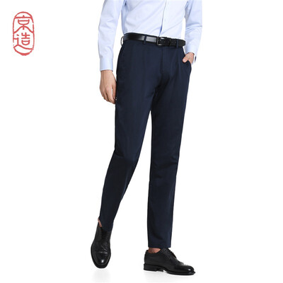 

JZAO Mens business casual pants straight casual pants mens cotton ammonia stretch summer khaki 36 18092A