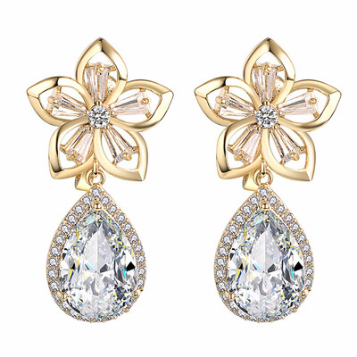 

Yoursfs Clip On Wedding White Teardrop Bridal Cubic Zirconia Bride Bridesmaid Gift Earrings