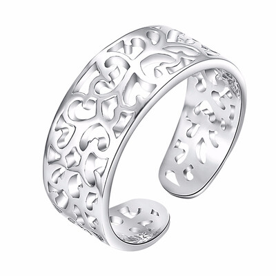 

Yoursfs Filigree Rings for Women Silver Flower Adjustable Open Toe Rings Tail Ring for Women