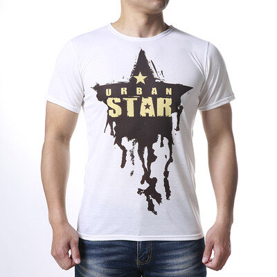 

Mens Printed Tops Round Collar Pullover Short Sleeve T-Shirts